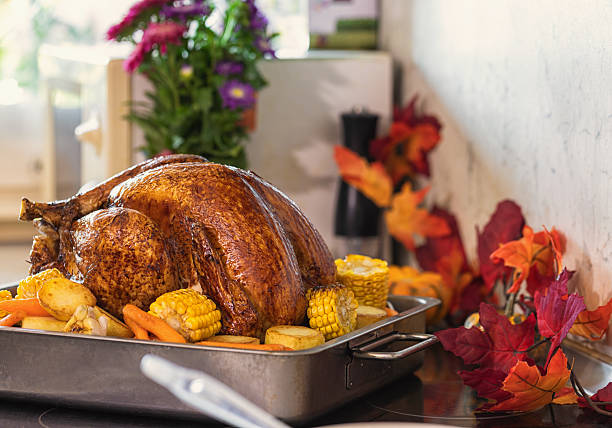 istock Preparing turkey with side dishes for Thanksgiving celebration 2240834859