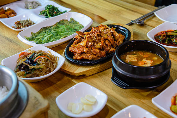 Bibimbap, Korean spicy salad with rice bowl, bulgogi. Traditionally Korean food. High quality photo