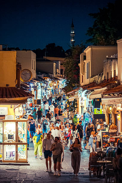 istock Rhodes old town by night, Greece 2240853211