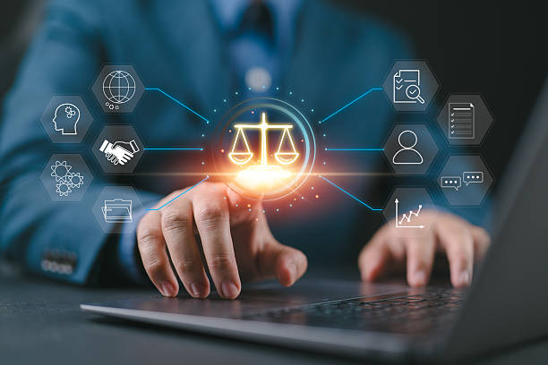 istock AI ethics concept. Developing AI codes of ethics. Compliance, regulation, standard, business policy and responsibility for guarding against unintended bias in machine learning algorithms. 2240854341