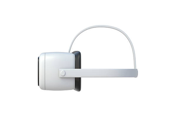 istock VR glasses isolated on white background. Virtual reality headset. Modern gadgets augmented. Innovation technology for gaming. Side view. 3d render 2240867614