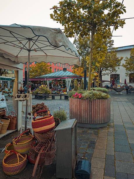 istock Tree Planter and Woven Baskets in Outdoor Market 2240878457