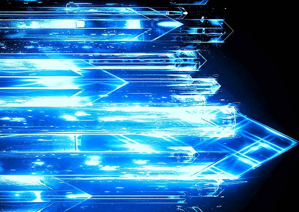 istock 3d illustration of countless abstract blue light arrows 2240880044