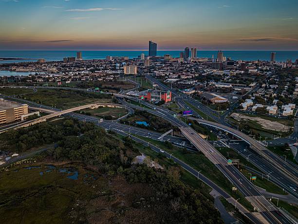 istock Atlantic City skyline and highways at sunset. 2240884068