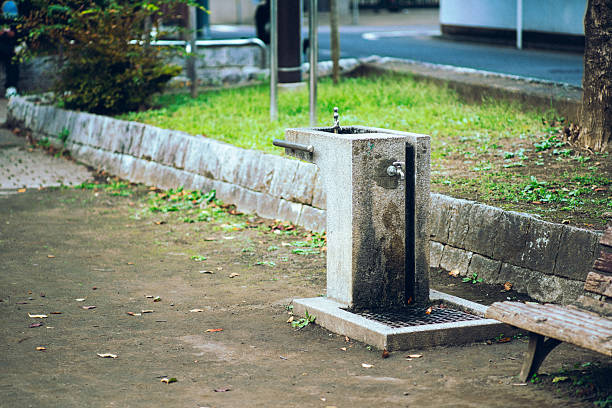 Park Water Fountain on a Quiet Park