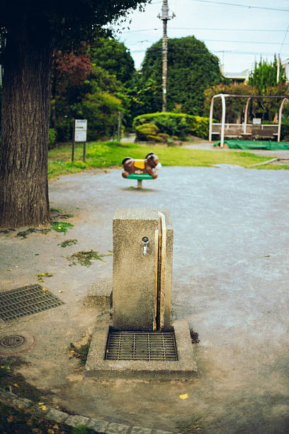 Park Water Fountain on a Quiet Park