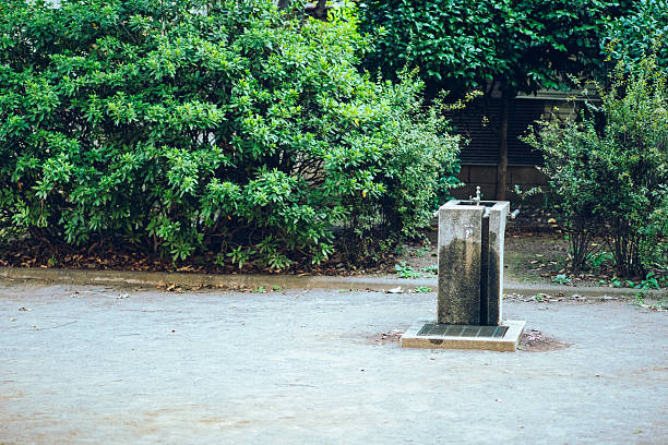 Park Water Fountain on a Quiet Park