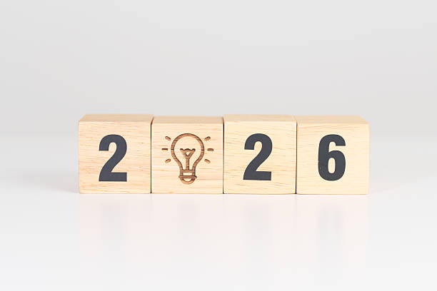 istock 2026 year block with lightbulb. Business Idea, Creative, Thinking, brainstorm, Goal, Resolution, strategy, plan, Action, change and New Year start concepts 2240888827