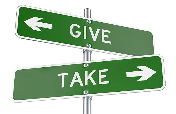 istock Give or Take green direction arrows, street signs. 3D rendering 2240900994