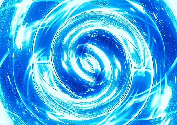 3d illustration of curved abstract blue light lines in creativity concept