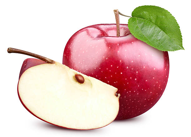 istock Fresh organic apple with leaves isolated 2240909474