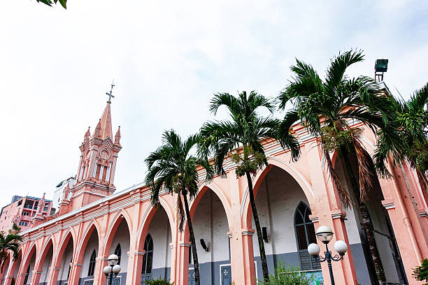 Exterior view of the Da Nang Cathedral (Basilica of the Sacred Heart of Jesus). Da Nang city, Vietnam. July 2025