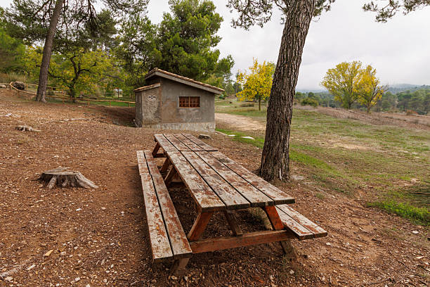 Public picnic area in the Sierra de Mariola Natural Park, Bocairent, Spain