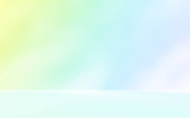 istock Empty purple pink blue green neon pastel room studio with leaves shadow effect overlay. 2240932437