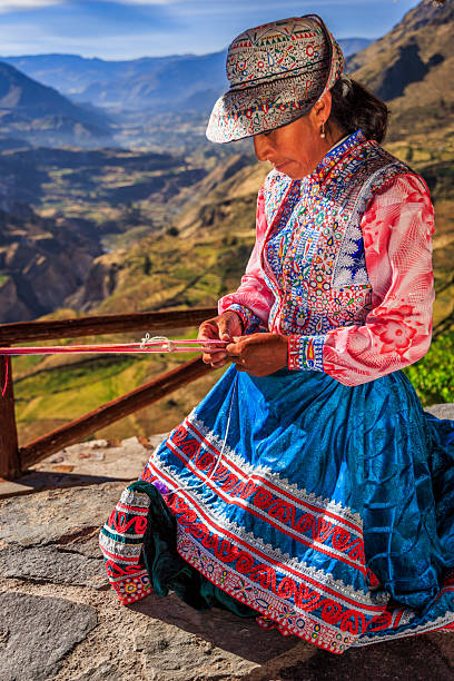 istock Peruvian woman weaving near Colca Canyon, Peru 2240932535