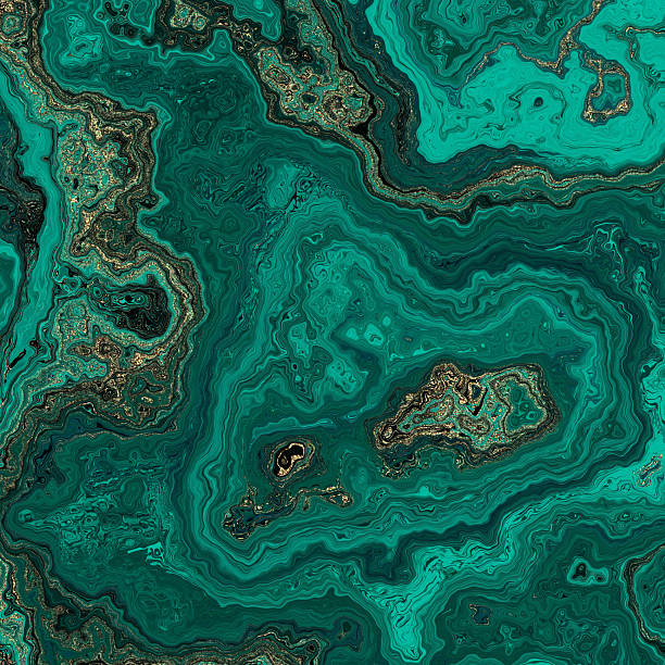 Abstract Marble texture. Fractal digital Art Background. High Resolution. Malachite marble texture with gold veins. Can be used for background or wallpaper.