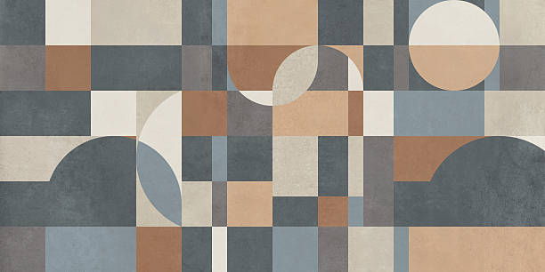 istock Geometric, pattern, created, from, elements, of, natural, textures, wood, marble, concrete, stone, terrazzo, cement. 2240934481