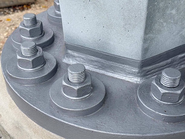 Large Steel Bolts on Pedestrian Overpass Structure