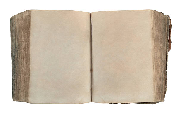 istock Open antique book showing blank aged pages, isolated on transparent background 2240941473