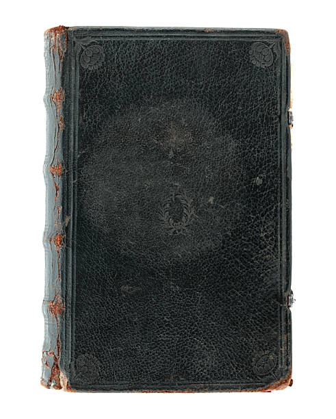 istock Old antique closed book with textured leather cover, isolated on transparent background 2240941729
