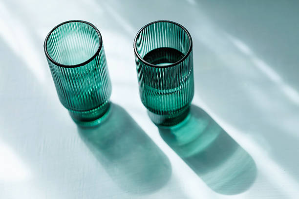 istock Transparent Green Cups with Ribbed Texture 2240949569