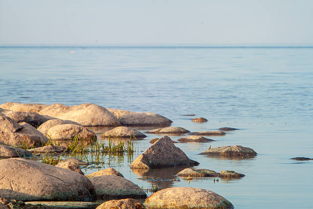 Lakefront with rocky shore and calm water