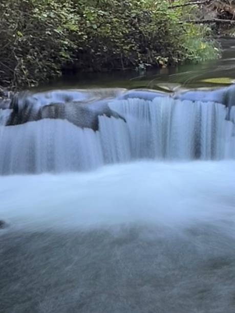 Long Exposure River Landscape During Fall Season