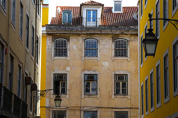 Traditional Portuguese colourful house(s) in historical center of Lisbon