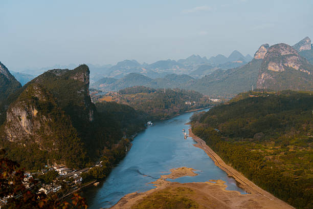 istock High angle view from mountain at river in Yangshuo, Guilin, China 2240957159