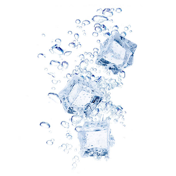 istock Ice cubes and splashing water on white background 2240958744