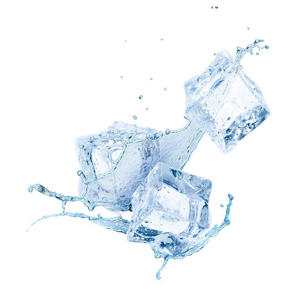 istock Ice cubes and splashing water on white background 2240958756