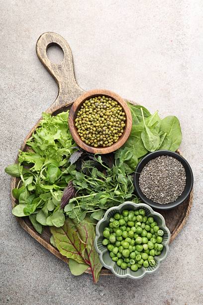 istock Superfood. Different healthy products on light grey table, top view 2240959920
