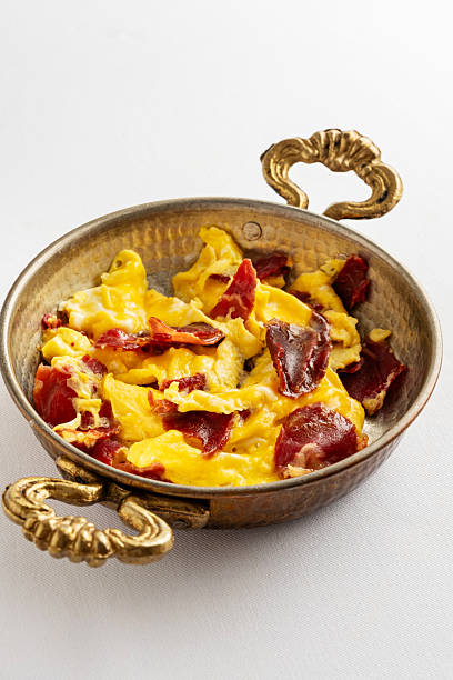 Egg - Food, Pastirma, Pastrami, Bacon, Breakfast, Color Image, Food and drink, Food, Pancake Day, Baked, Beef, Beaten egg