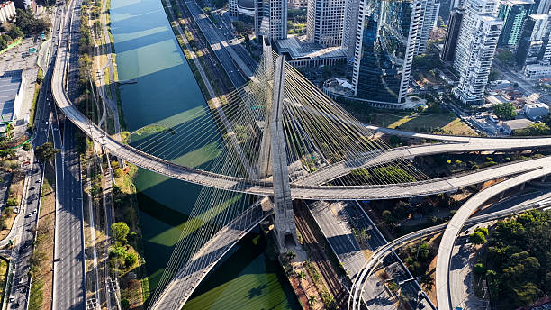 istock Stunning Cable Stayed Bridge In Downtown Sao Paulo Brazil. 2240968859