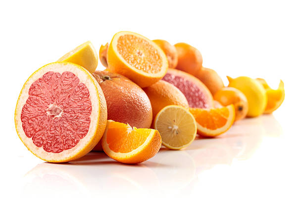 istock Citrus fruits isolated on white background. 2240974532