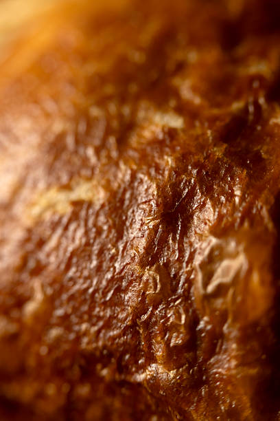 Macro Texture of Freshly Baked Croissant Crust