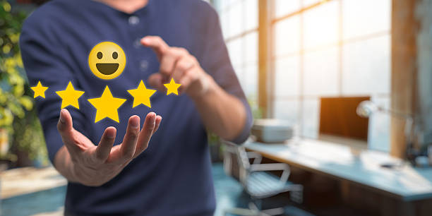 istock Concept satisfaction ,good feedback rating, customer review, happy smile relax face , think positive, assessment, , world mental health day, Calm mood, good mental health, good mood 2240988780