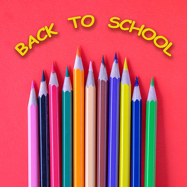 Pencil and an eraser with the message back to school. Education concept. 3D render.