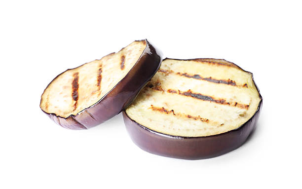 istock Grilled slices of eggplant isolated on white 2240999085