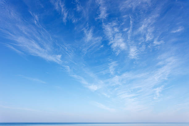 istock Beautiful blue sky with cirrus clouds over the sea 2241000073