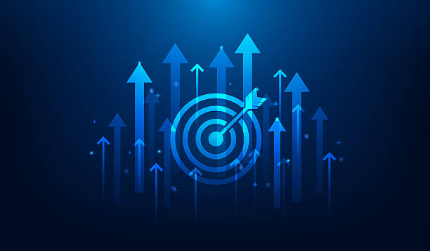 istock business achievement target success technology. vision arrow growth. goal strategy and motivation to success. vector illustration fantastic technology. 2241001108