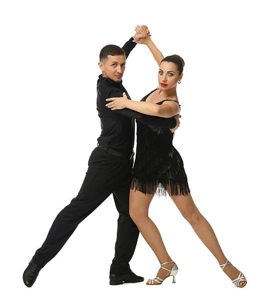 istock Couple of professional dancers on white background 2241003983