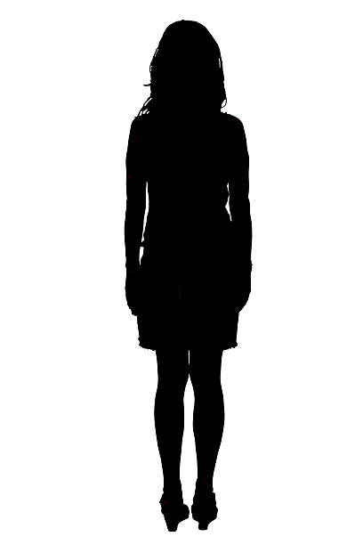 istock silhouette of back view of a woman standing on white background 2241004522