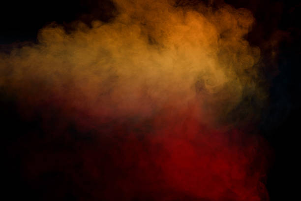 istock Orange and red steam on a black background. 2241004535