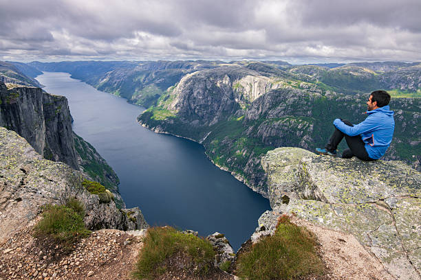 istock Hiking trail to the famous Kjerag stone (Norway) 2241005532