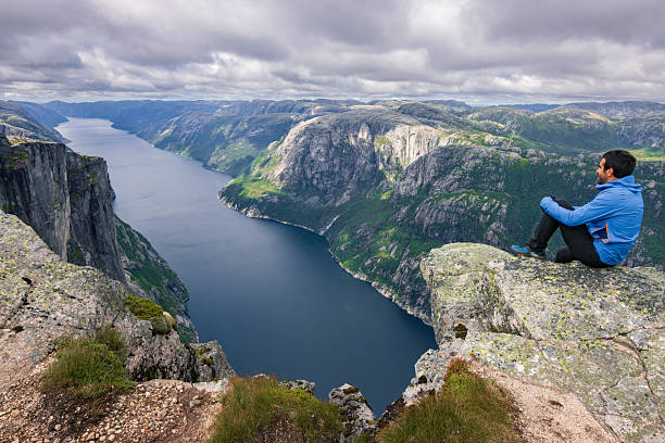 istock Hiking trail to the famous Kjerag stone (Norway) 2241005549