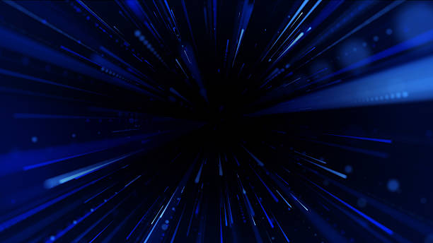 istock Abstract center blue light with radiant rays and neon glow. Futuristic radial pattern representing speed, technology, and communication. Perfect for digital art, tech visuals, sci-fi backgrounds, 2241015335