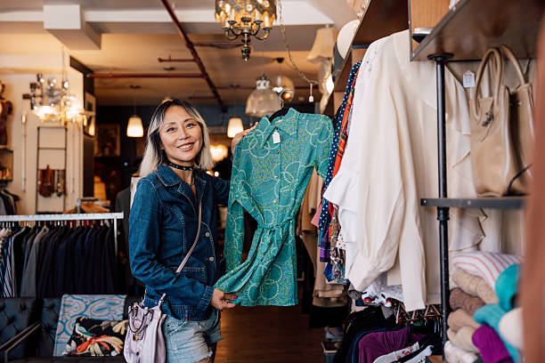 istock Person engaged in a mindful shopping experience in a creative retail space 2241015458
