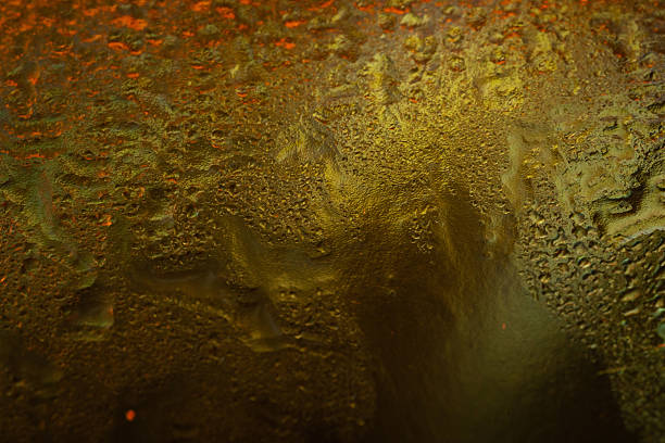 Wet texture. Abstract macro texture with a color gradient. Abstract background with water drops. Soft focus