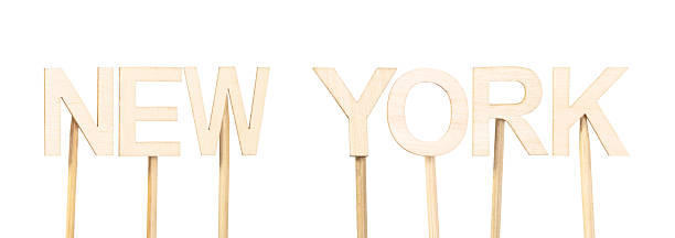 istock Name New York made with decorative wooden cutouts, versatile image for school projects, editorials, or illustrations about urban icons. States and cities of the US 2241026480